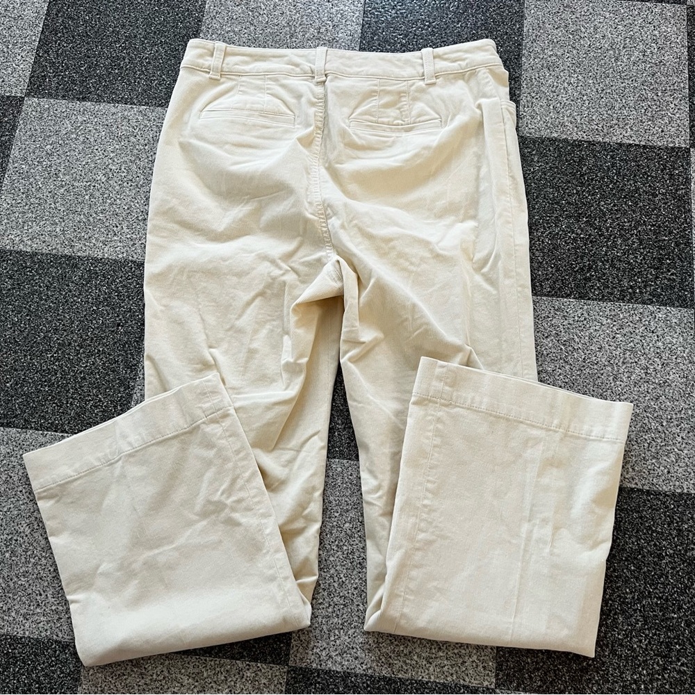 NWT Talbots Cream Straight Leg Pants, Size 12 - Picture 3 of 8
